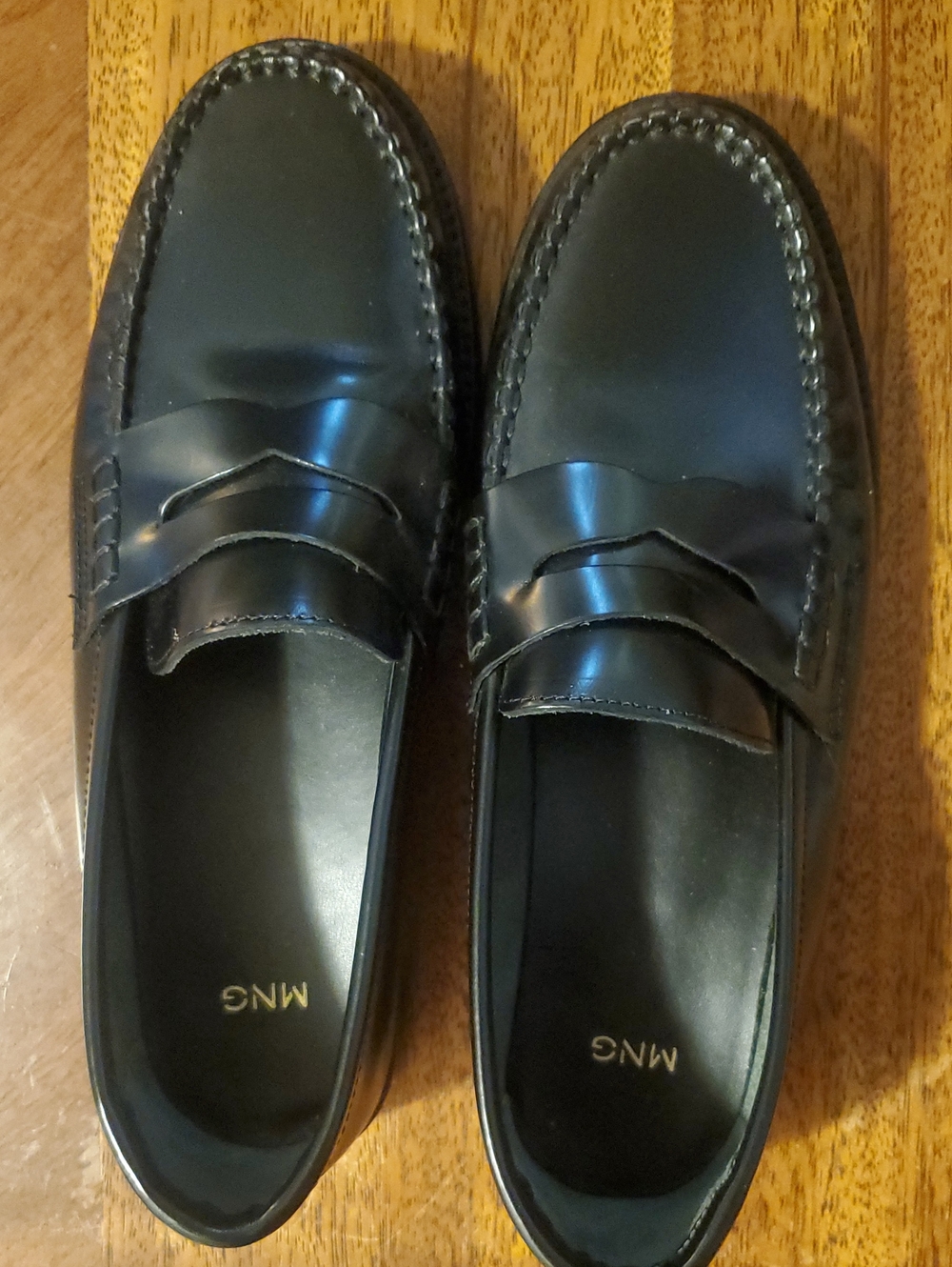 Mango Black Leather Penny Loafers - Picture 8 of 9